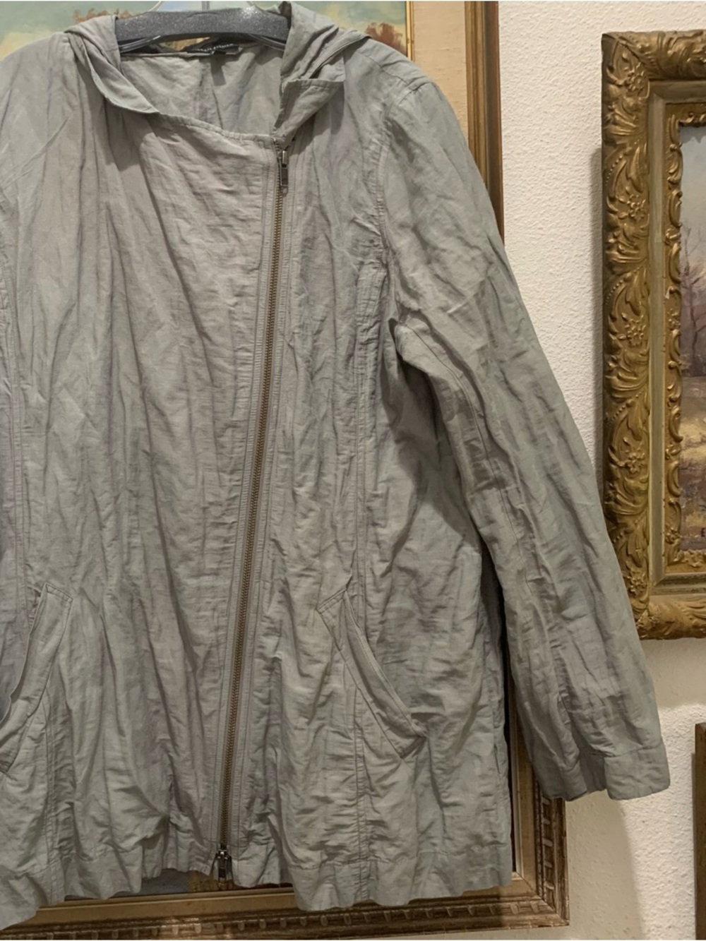 Eileen Fisher cotton nylon metallic jacket XL